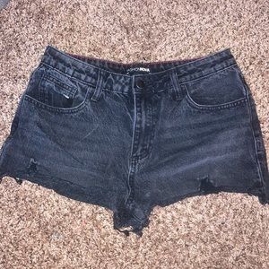 black fashion nova jean shorts